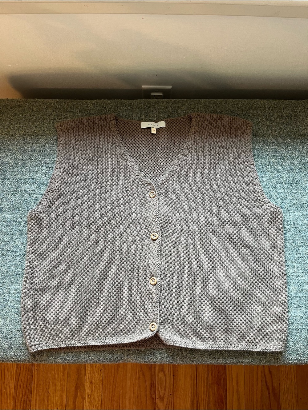 NA-NIN Owen Pima Cotton Vest in Moss